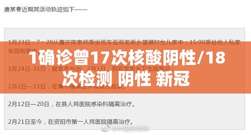 1确诊曾17次核酸阴性/18次检测 阴性 新冠 1确诊曾17次核酸阴性/18次检测 阴性 新冠