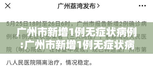 广州市新增1例无症状病例:广州市新增1例无症状病例详情 广州市新增1例无症状病例:广州市新增1例无症状病例详情