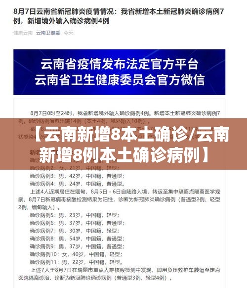 【云南新增8本土确诊/云南新增8例本土确诊病例】