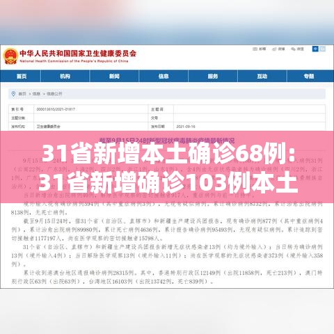 31省新增本土确诊68例:31省新增确诊103例本土88例 31省新增本土确诊68例:31省新增确诊103例本土88例