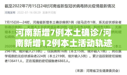 河南新增7例本土确诊/河南新增12例本土活动轨迹 河南新增7例本土确诊/河南新增12例本土活动轨迹