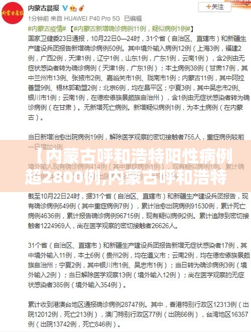 【内蒙古呼和浩特阳性病例超2800例,内蒙古呼和浩特市新增2例确诊病例】