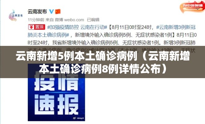 云南新增5例本土确诊病例(云南新增本土确诊病例8例详情公布) 云南新增5例本土确诊病例(云南新增本土确诊病例8例详情公布)