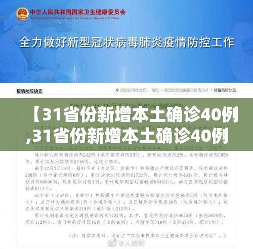 【31省份新增本土确诊40例,31省份新增本土确诊40例完整】 【31省份新增本土确诊40例,31省份新增本土确诊40例完整】