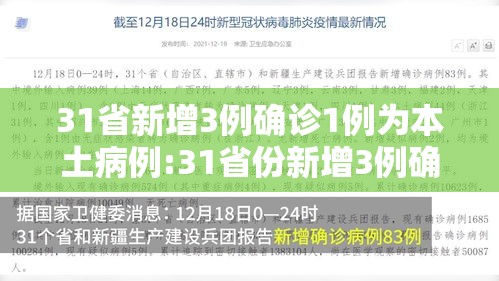 31省新增3例确诊1例为本土病例:31省份新增3例确诊 1例为本土 31省新增3例确诊1例为本土病例:31省份新增3例确诊 1例为本土