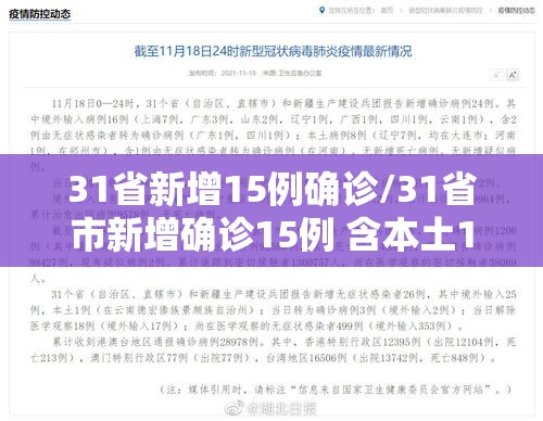 31省新增15例确诊/31省市新增确诊15例 含本土1例