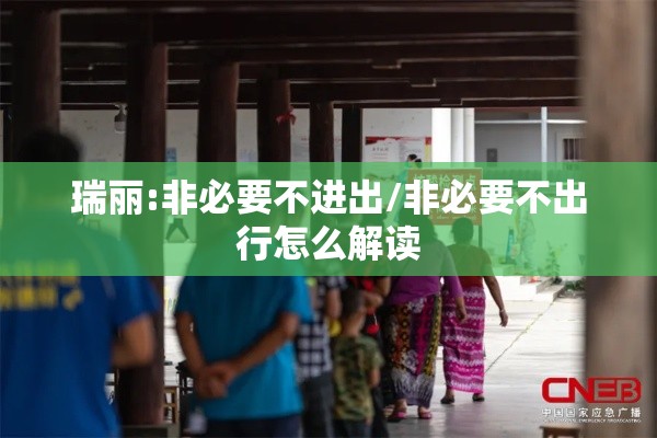 瑞丽:非必要不进出/非必要不出行怎么解读 瑞丽:非必要不进出/非必要不出行怎么解读