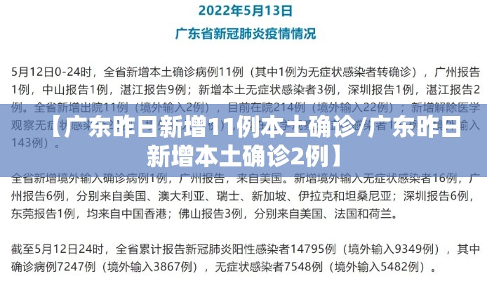 【广东昨日新增11例本土确诊/广东昨日新增本土确诊2例】 【广东昨日新增11例本土确诊/广东昨日新增本土确诊2例】