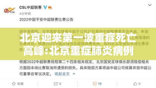北京迎来第一波重症死亡高峰:北京重症肺炎病例