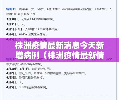 株洲疫情最新消息今天新增病例（株洲疫情最新情况2）