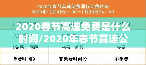 2020春节高速免费是什么时间/2020年春节高速公路免费时间段是什么时间 2020春节高速免费是什么时间/2020年春节高速公路免费时间段是什么时间