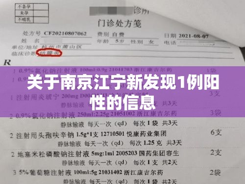 关于南京江宁新发现1例阳性的信息