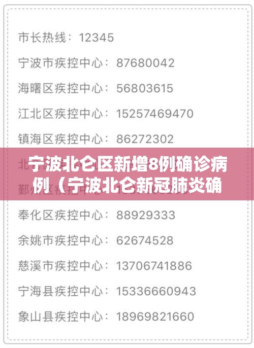 宁波北仑区新增8例确诊病例（宁波北仑新冠肺炎确诊病例）