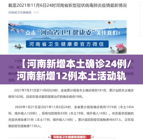 【河南新增本土确诊24例/河南新增12例本土活动轨迹】