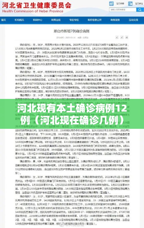河北现有本土确诊病例12例(河北现在确诊几例) 河北现有本土确诊病例12例(河北现在确诊几例)