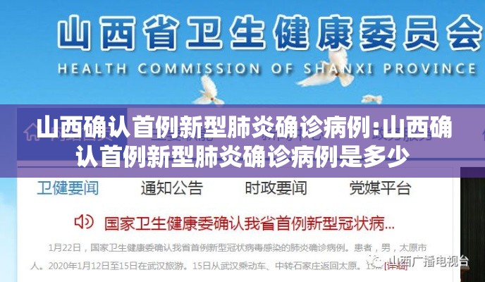 山西确认首例新型肺炎确诊病例:山西确认首例新型肺炎确诊病例是多少