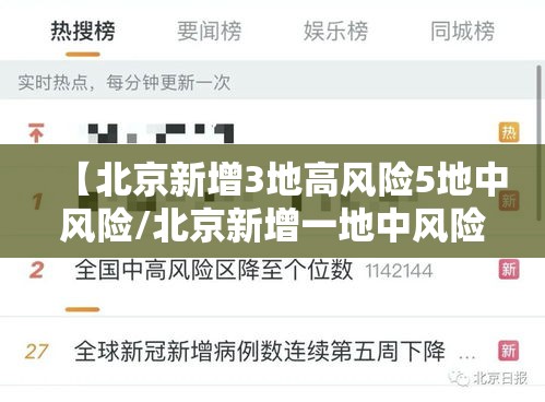 【北京新增3地高风险5地中风险/北京新增一地中风险地区】