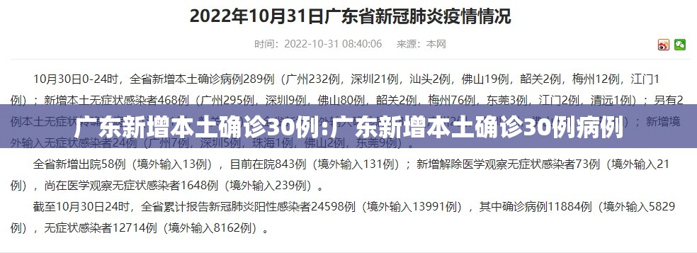 广东新增本土确诊30例:广东新增本土确诊30例病例