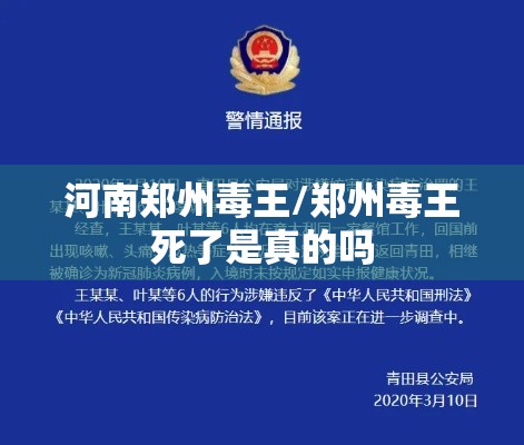 河南郑州毒王/郑州毒王死了是真的吗 河南郑州毒王/郑州毒王死了是真的吗