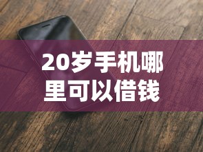 20岁手机哪里可以借钱（20岁可以在什么平台上借款）