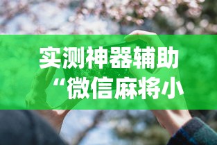 实测神器辅助“微信麻将小技巧”(透视)其实确实有挂
