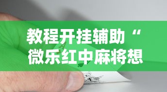 教程开挂辅助“ 微乐红中麻将想赢有窍门吗”的确是有挂