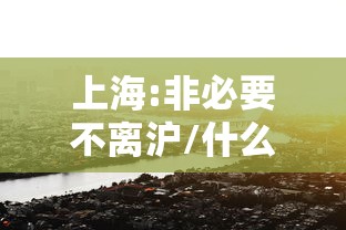 上海:非必要不离沪/什么叫非必要不离沪