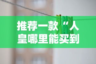 推荐一款“人皇哪里能买到挂”用挂教程