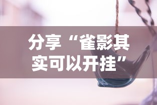 分享“雀影其实可以开挂”真可以装挂