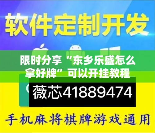 限时分享“东乡乐盛怎么拿好牌”可以开挂教程