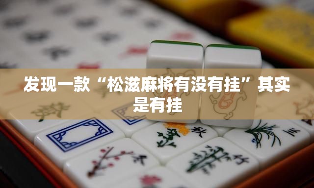发现一款“松滋麻将有没有挂”其实是有挂