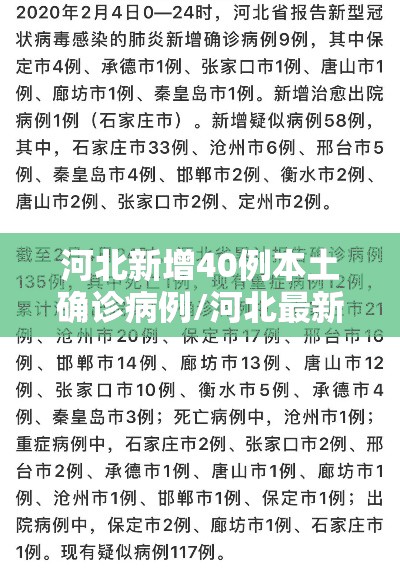 河北新增40例本土确诊病例/河北最新病情