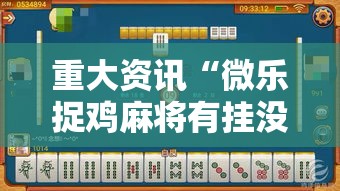 重大资讯“微乐捉鸡麻将有挂没其实可以装挂