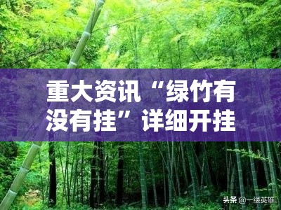 重大资讯“绿竹有没有挂	”详细开挂教程