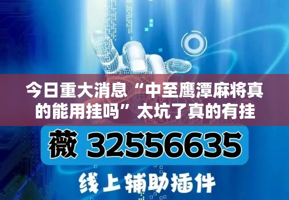 今日重大消息“中至鹰潭麻将真的能用挂吗”太坑了真的有挂