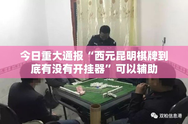 今日重大通报“西元昆明棋牌到底有没有开挂器”可以辅助