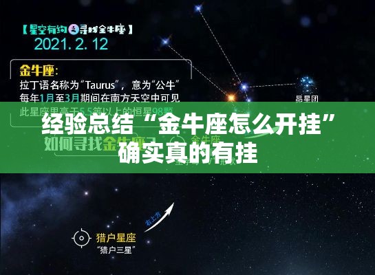 经验总结“金牛座怎么开挂”确实真的有挂