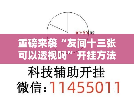 重磅来袭“友间十三张可以透视吗”开挂方法