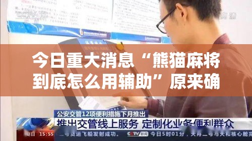 今日重大消息“熊猫麻将到底怎么用辅助”原来确实有挂