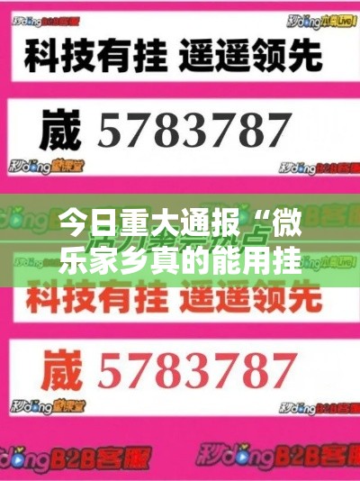 今日重大通报“微乐家乡真的能用挂吗”分享详细开挂教程