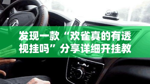 发现一款“欢雀真的有透视挂吗”分享详细开挂教程