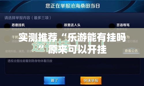 实测推荐“乐游能有挂吗	”原来可以开挂