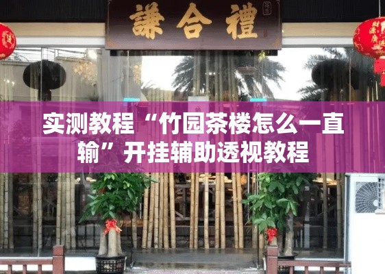 实测教程“竹园茶楼怎么一直输”开挂辅助透视教程