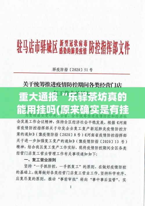重大通报“乐驿茶坊真的能用挂吗(原来确实是有挂)