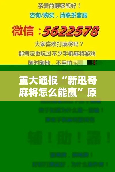 重大通报“新迅奇麻将怎么能赢	”原来真的有挂