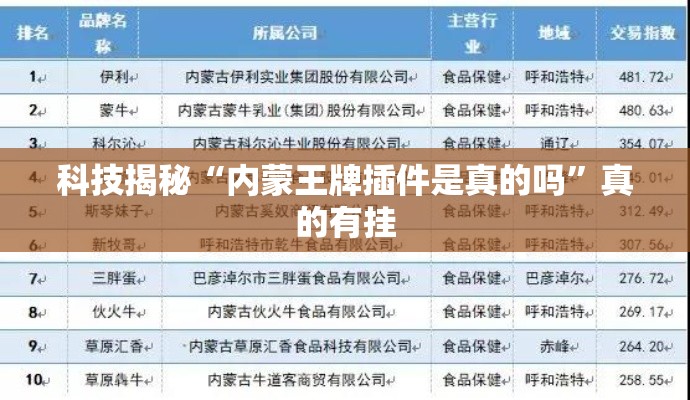 科技揭秘“内蒙王牌插件是真的吗”真的有挂