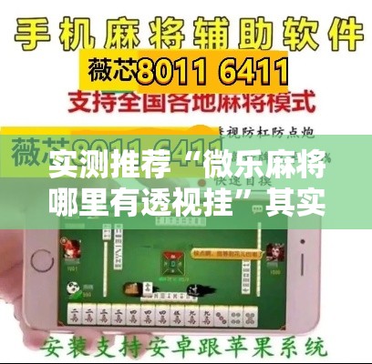 实测推荐“微乐麻将哪里有透视挂	”其实是有挂