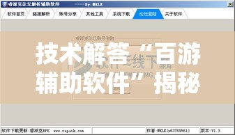 技术解答“百游辅助软件”揭秘曝光猫腻