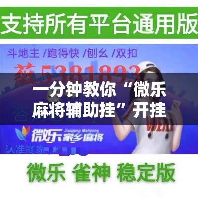 一分钟教你“微乐麻将辅助挂”开挂作弊