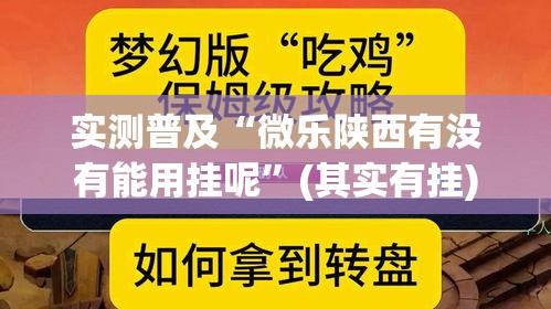 实测普及“微乐陕西有没有能用挂呢”(其实有挂)